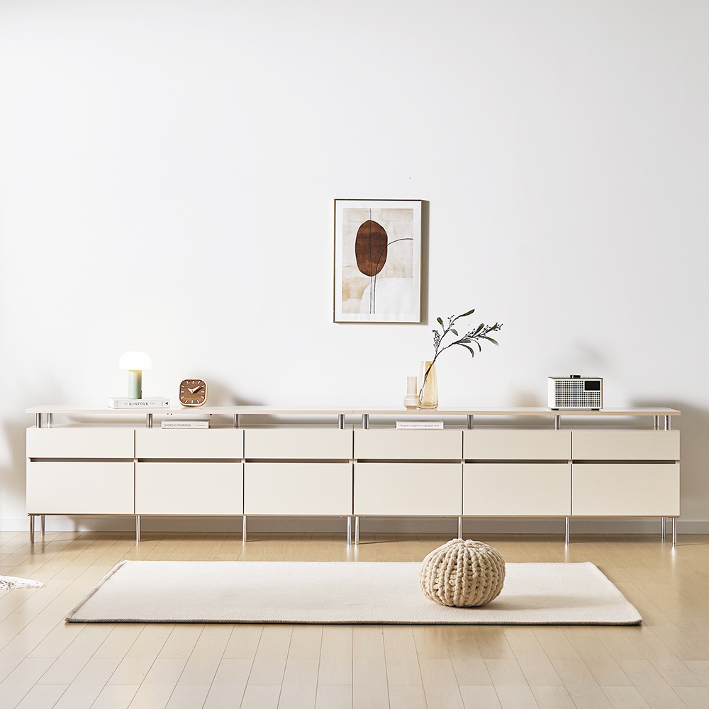 플로 거실장 1800 (상판형/다리형) 화이트 높은 티비다이 tv장 장식장