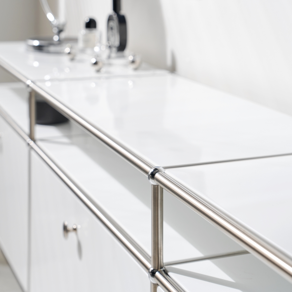 엘르노 미드센츄리거실장 높은 tv다이서랍장 모듈 철제 티비장