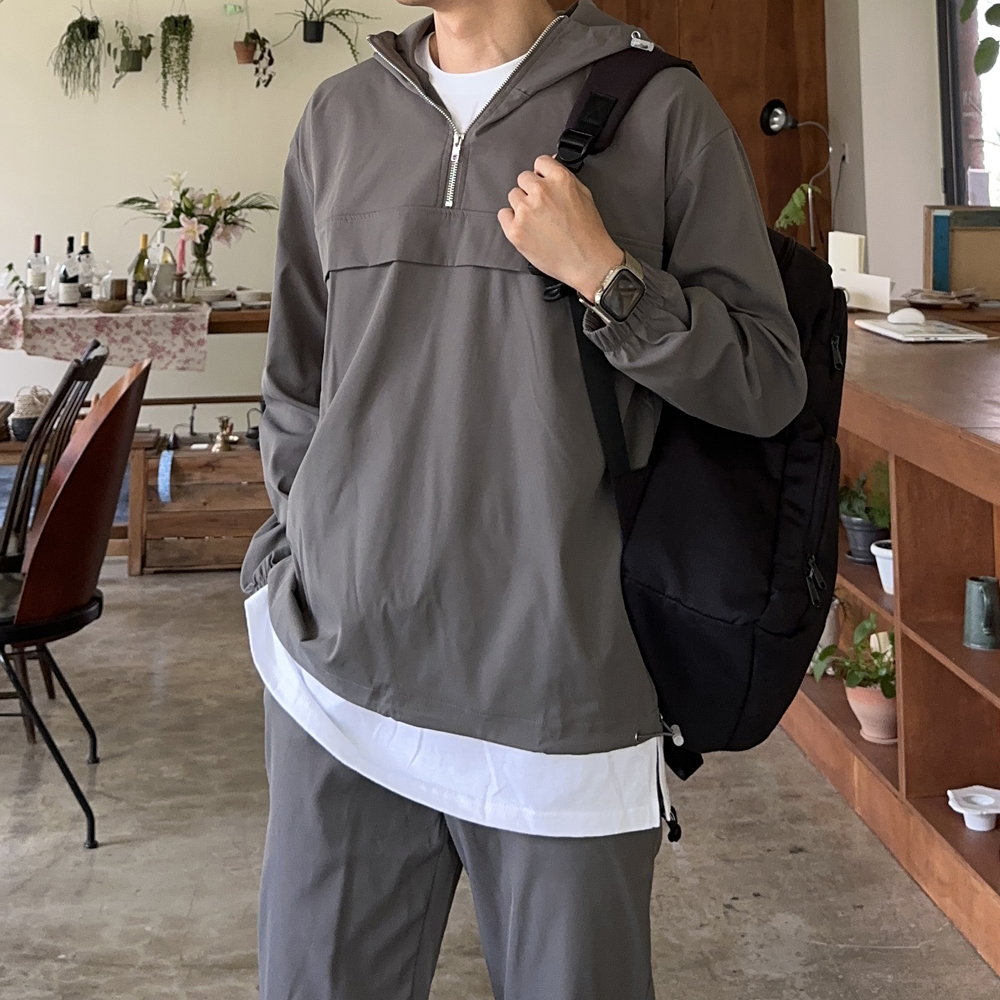 남자바람막이아노락 빅사이즈 오버핏 봄 가을 남자 자켓 남성 아노락 - 상세 이미지 2