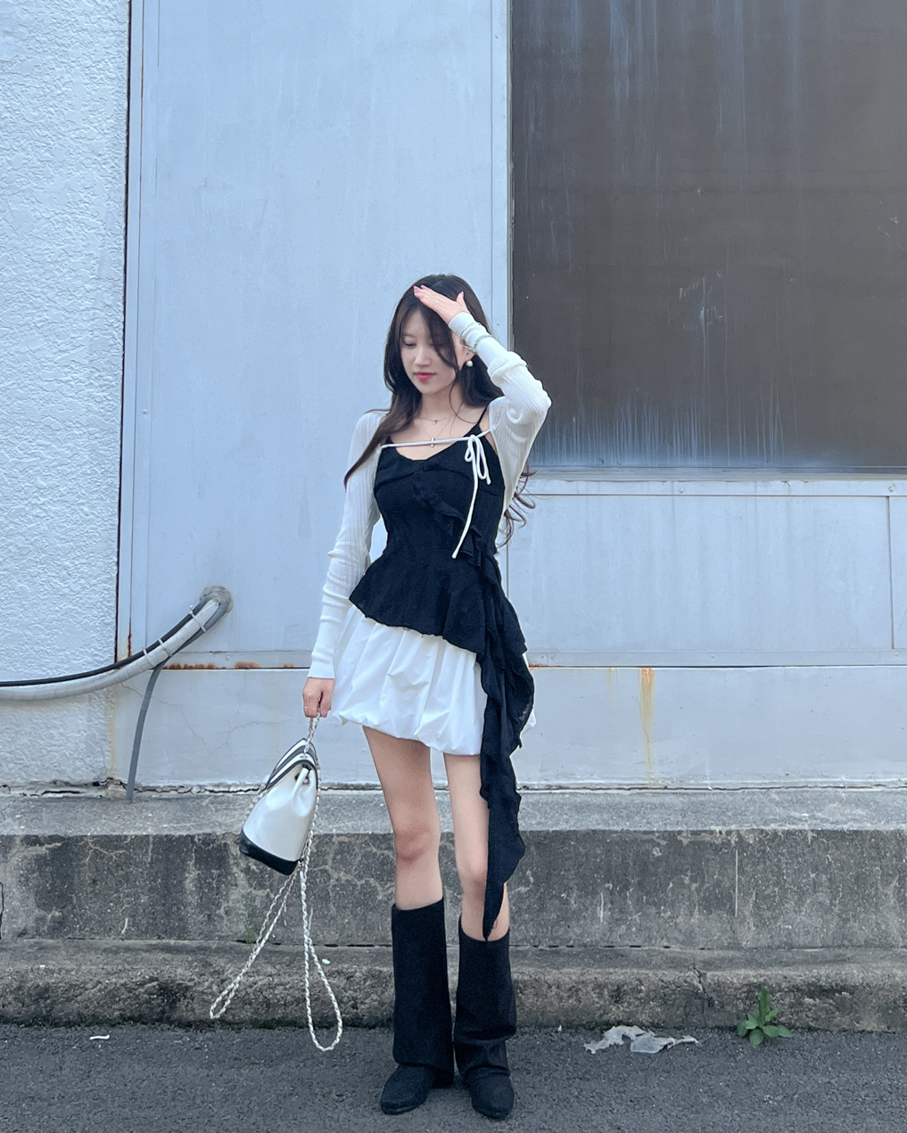 볼레로가디건 볼레로 흰색가디건 - 상세 이미지 2