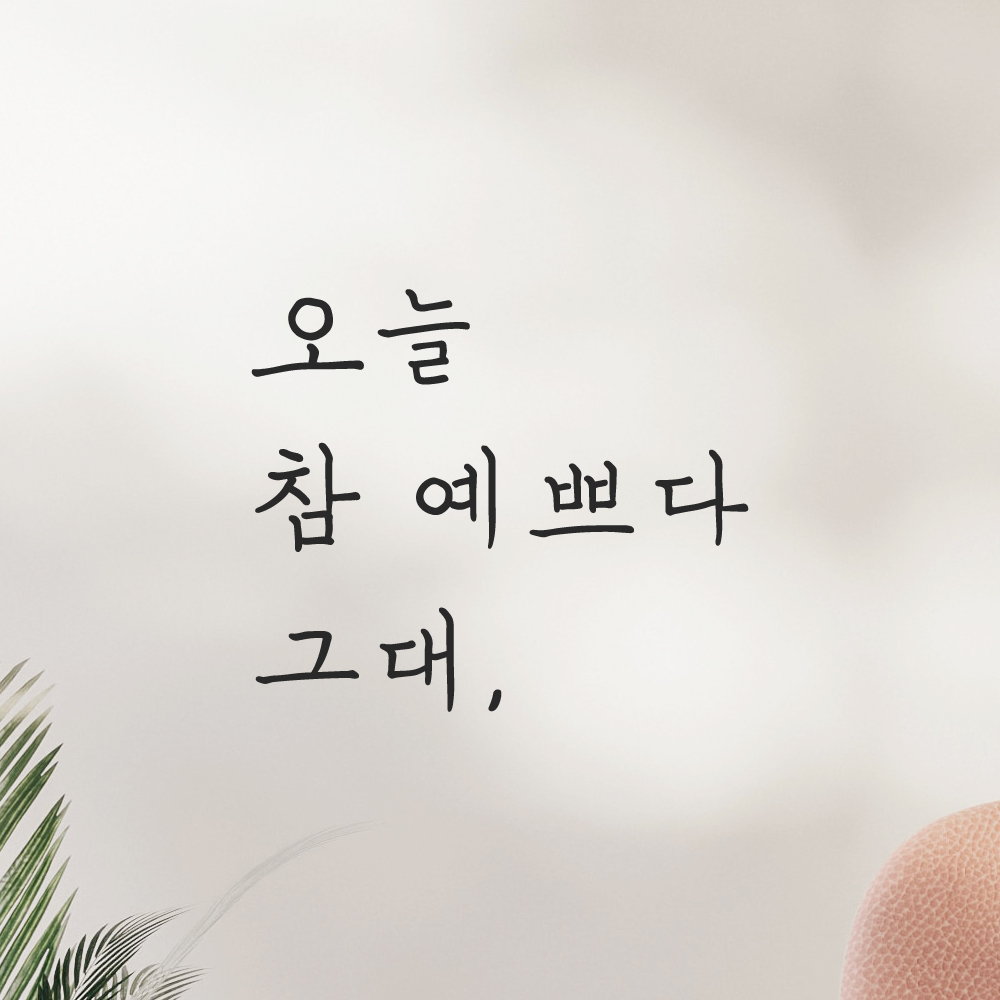 오늘 참 예쁘다 그대 힐링 문구 손글씨 레터링 스티커 LH-001검정S - 상품 이미지