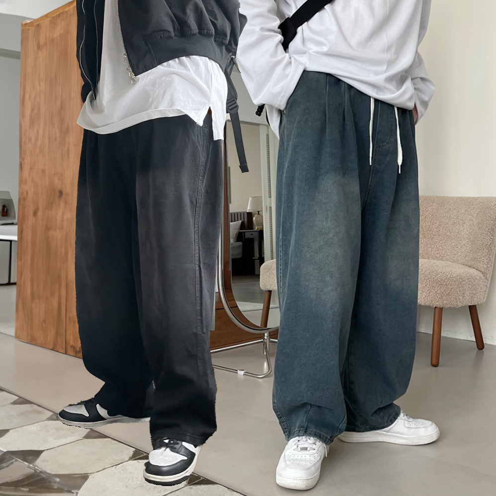 1+1 남자블랙진 벌룬청바지 - 상세 이미지 2