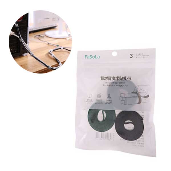 롤형 벨크로 타이 1M 3개입 잘라쓰는 양면 찍찍이 컬러 매직 케이블 컴퓨터 콘센트 선정리 전선정리 테이프 밴드