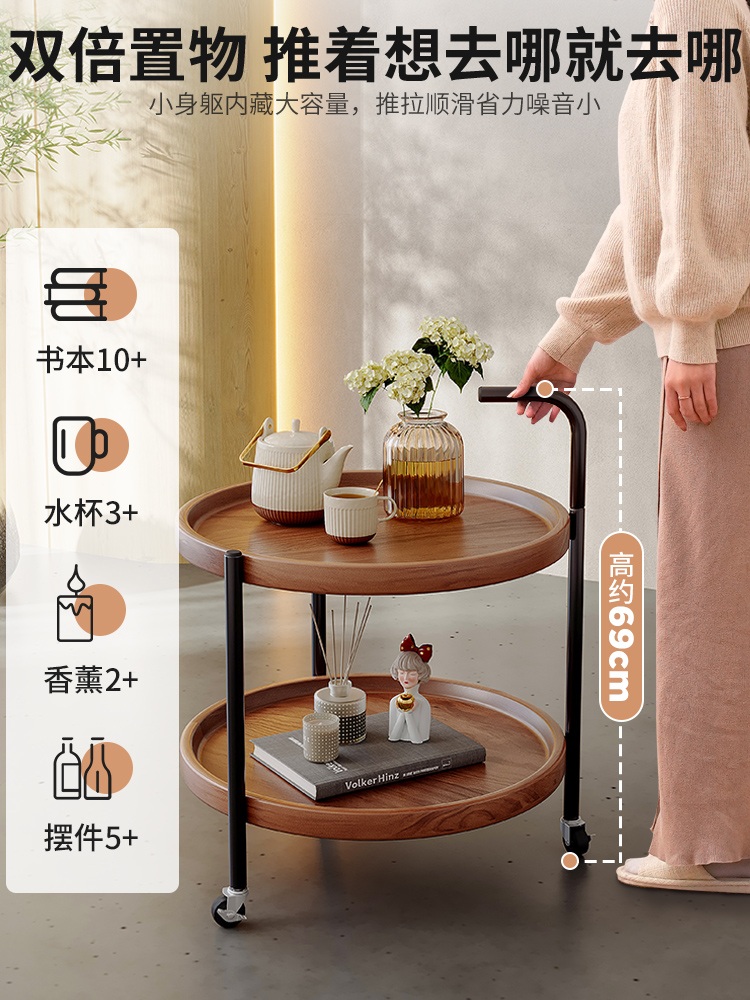 가정용 원목 선반 이동식 무빙 카트 바퀴 서빙 웨건 엔틱 모던 발코니