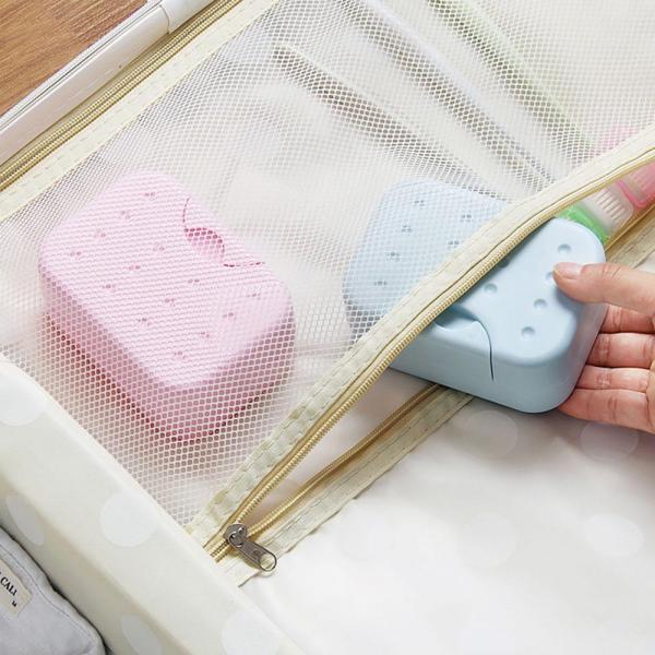 휴대용 비누케이스 사각 비누곽 뚜껑 일체형 홀더 트레이 여행용 목욕탕 - 상세 이미지 2