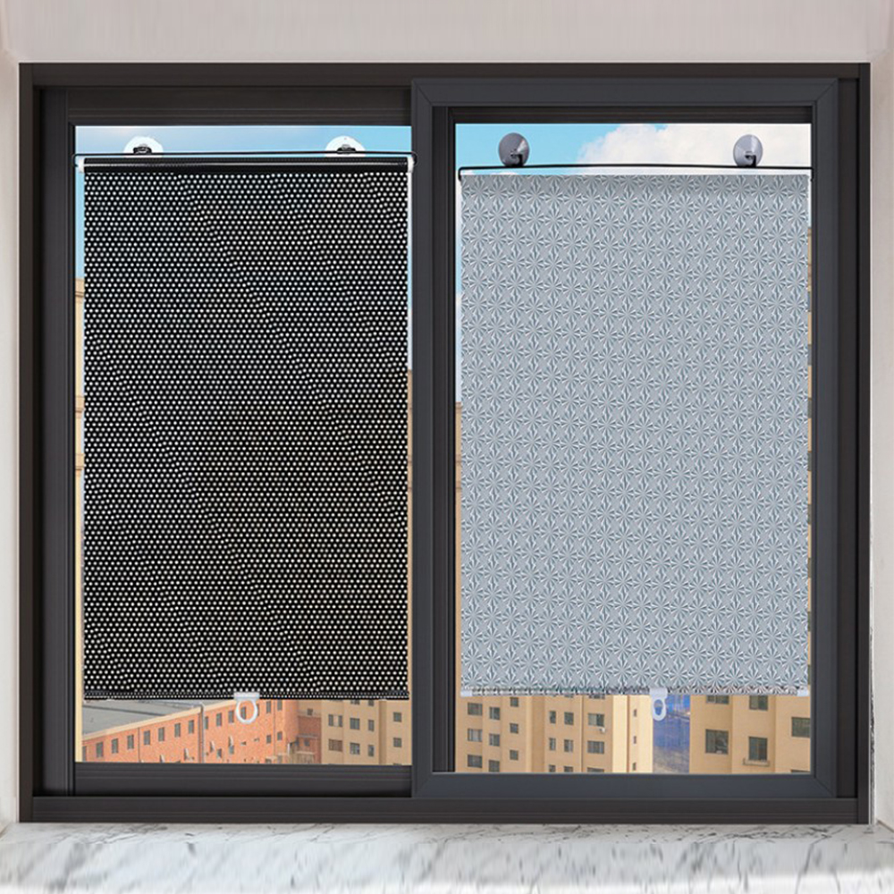 40x60cm 롤업 블라인드 창문 주방 창틀 햇빛 가리개 흡착식 뽁뽁이 유리 UV 자외선 차단 붙이는 가림막 커튼 롤스크린