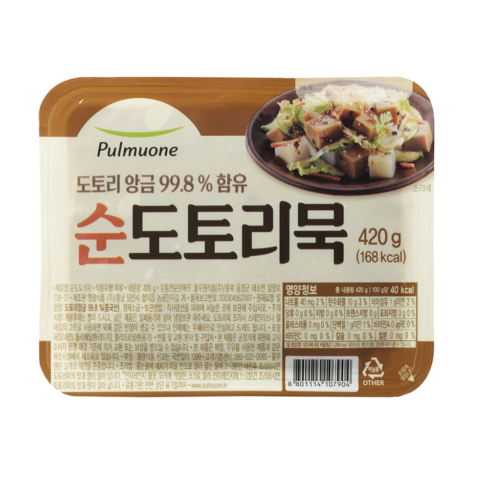 풀무원 생가득 순도토리묵 420g 1개 별미요리 요리레시피