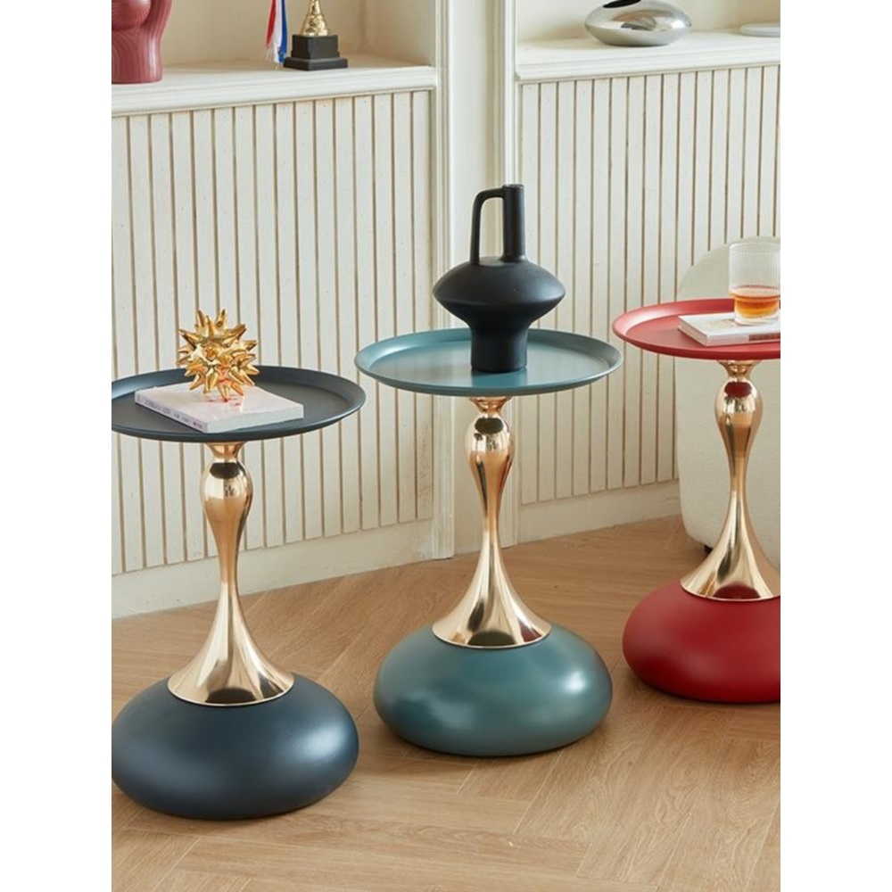 모래시계 모양 협탁 테이블 원형 사이드 심플 모던 거실 철체 소파 침대 옆