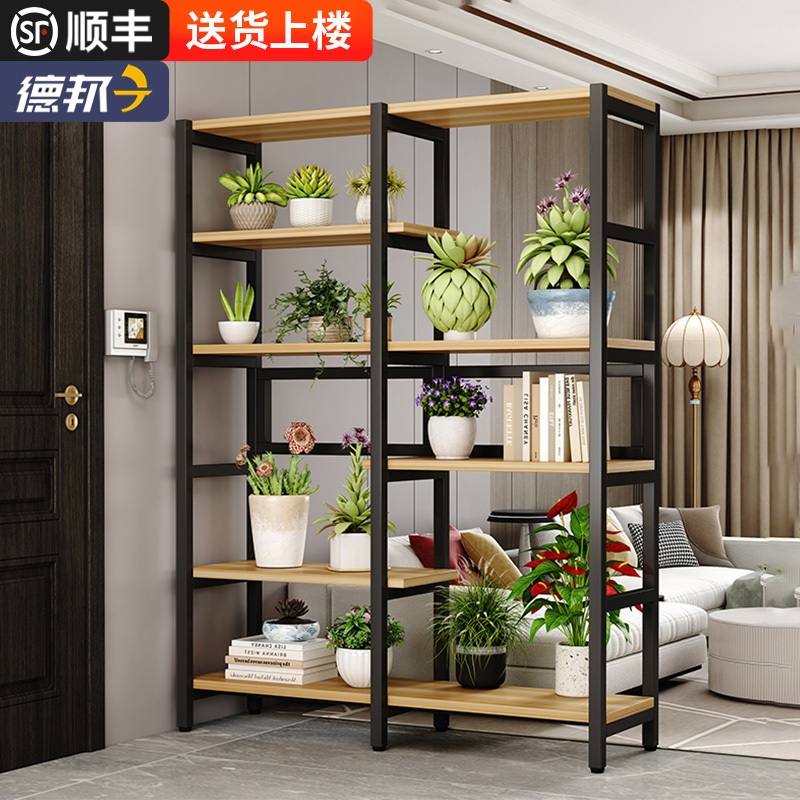 화분진열대 랙 스토리지 발코니 실내 파티션 거실 꽃집 A형 4단 80cm 검정색 - 상세 이미지 2
