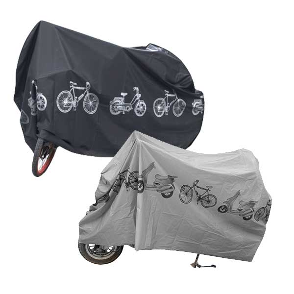 2면 기본형 실버 자전거 스쿠터 전기자전거 방수 덮개 커버 보관 오토바이 먼지 오염 차단 방지 케이스