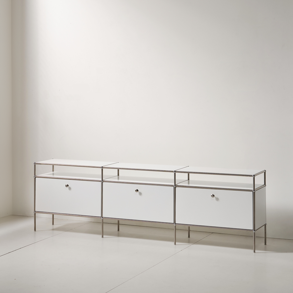 엘르노 미드센츄리거실장 높은 tv다이서랍장 모듈 철제 티비장