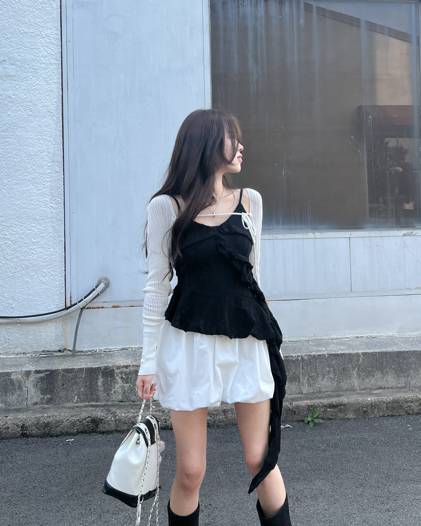 볼레로가디건 볼레로 흰색가디건 - 상세 이미지 5