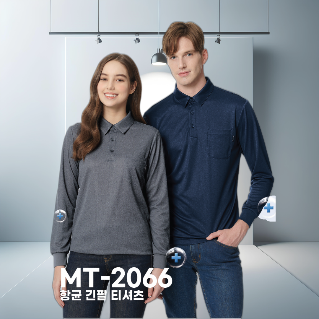 마크 MT-2067 항균가공 추동복 긴팔 카라 티셔츠 자외선 차단 작업 근무 병원 단체티 - 상세 이미지 2