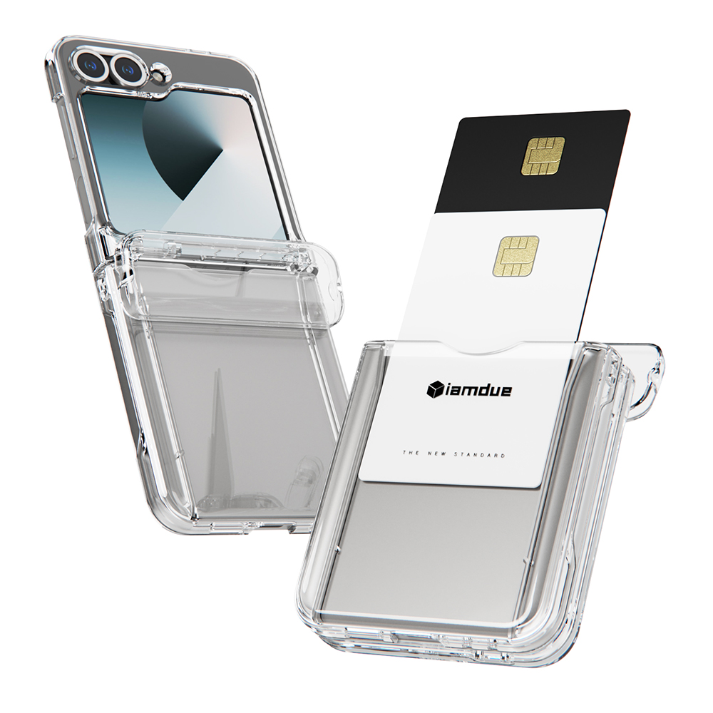 변색방지 카드 케이스 2장 수납 슬림 생폰 투명, 갤럭시Z 플립6