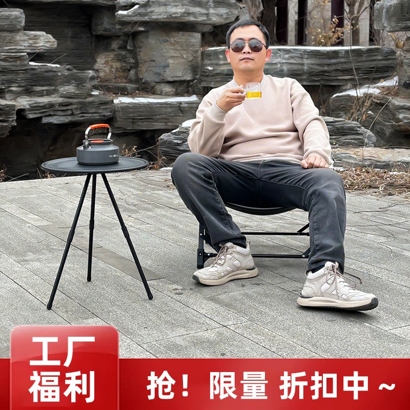 야구장트레이 스포테이블 휴대용 접이식 캠핑 원형 경량  야외 소형 원형 테이블 - 상세 이미지 4