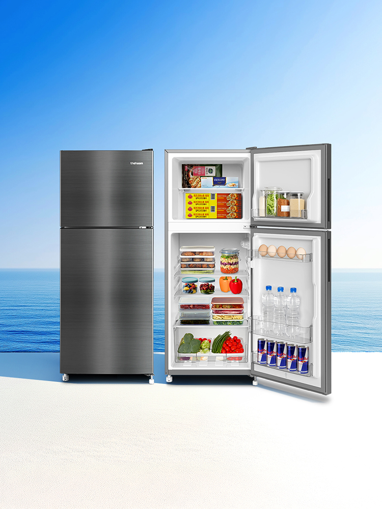 더함 소형 미니 냉장고 원룸 사무실 신혼 2도어 냉장고 165L 방문설치