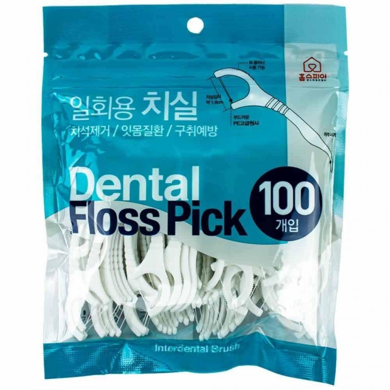 홈스피아 덴탈 일회용 치실 100P : 별하디자인스토어