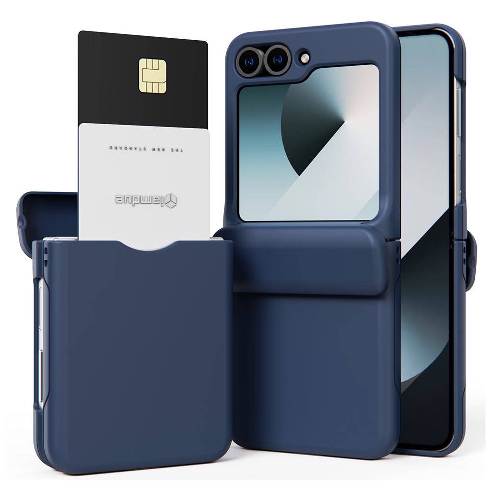 변색방지 카드 케이스 2장 수납 슬림 생폰 블루, 갤럭시Z 플립6 - 상품 이미지