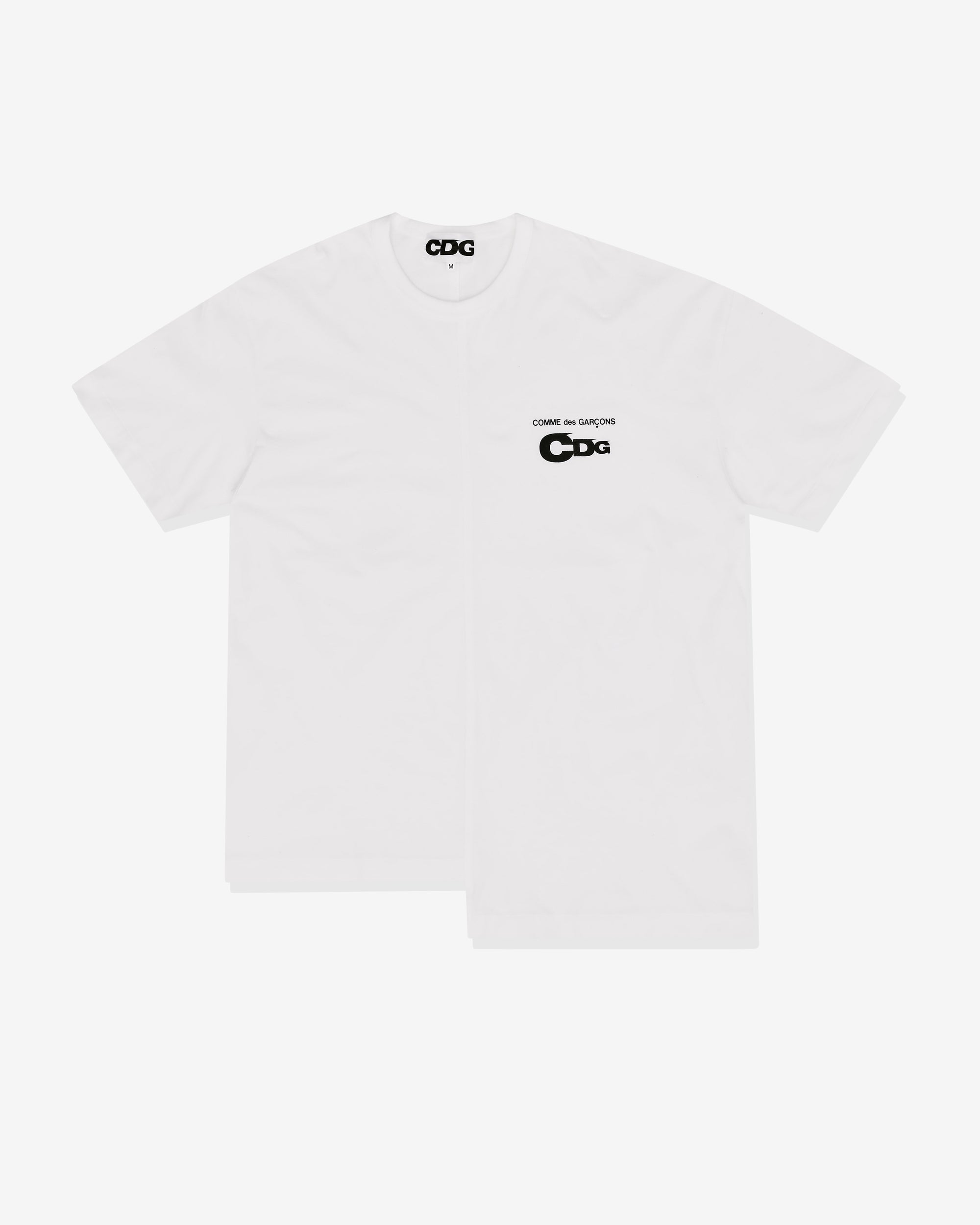 꼼데가르송 CDG 반팔티 남성용 비대칭 스플릿 티셔츠 - 상세 이미지 2