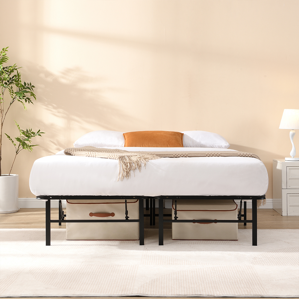 그랜레스트 무헤드 접이식 철제 침대 프레임 싱글 슈퍼싱글 퀸