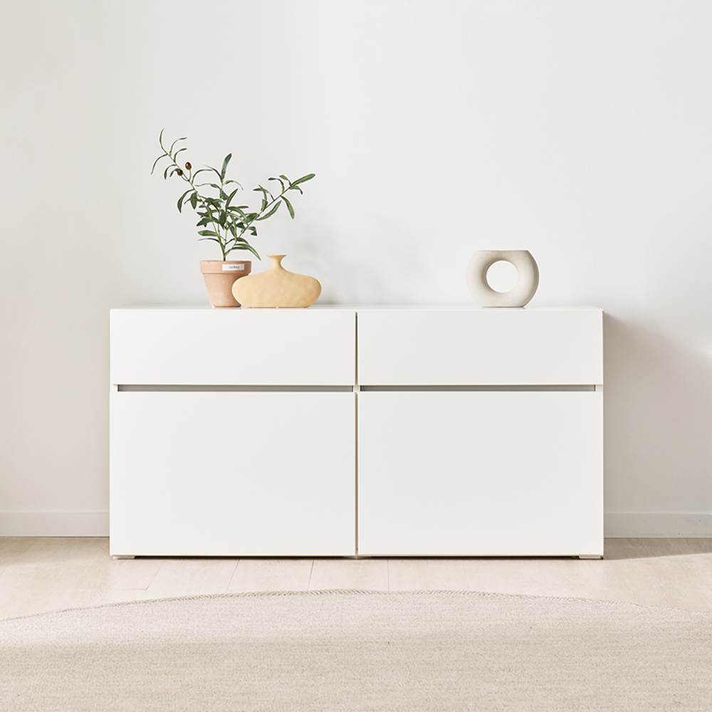 조아 거실장 (서랍형 1200) 화이트 높은 티비다이 tv장 장식장