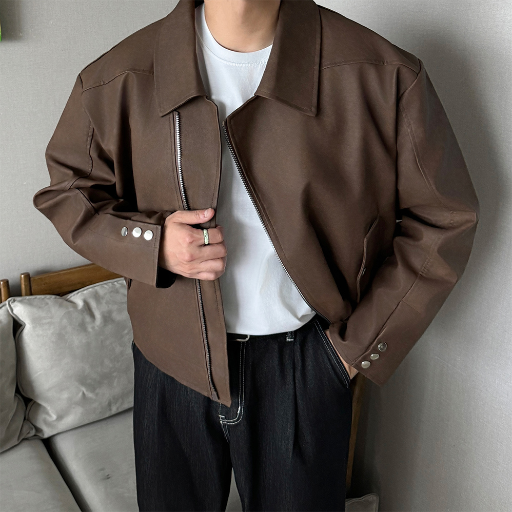 1+1 라이더자켓 남자가죽자켓 - 상세 이미지 2