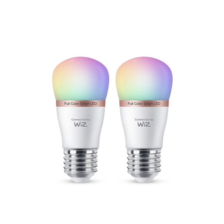 필립스 위즈 미니 LED 스마트전구 Matter E26소켓 4.9W, 컬러, 2개