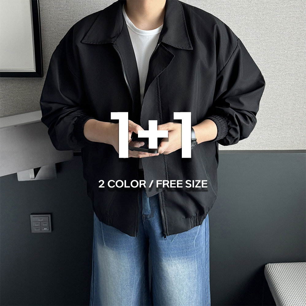 1+1 남자블루종 남자크롭자켓 - 상품 이미지