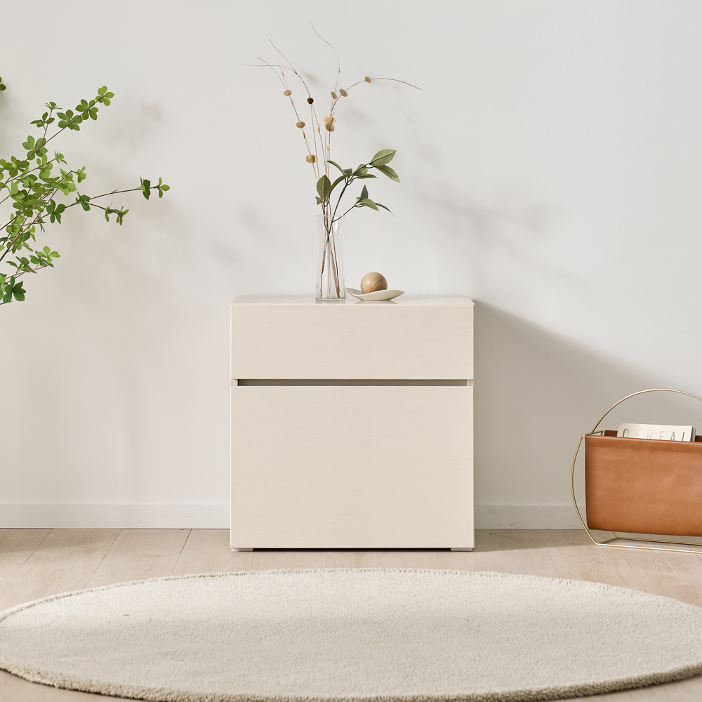 조아 거실장 (서랍형 600/좌측 열림) 화이트 높은 티비다이 tv장 장식장