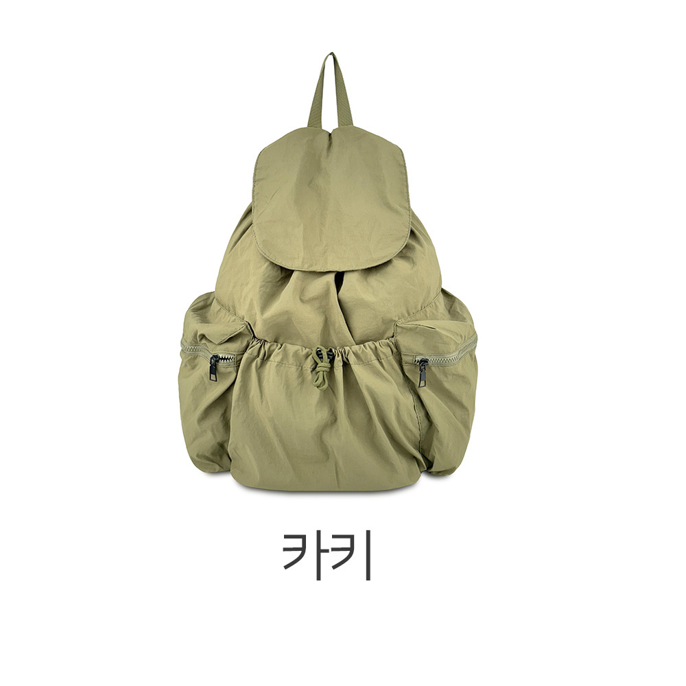 가벼운 나일론 백팩 대학생 여대생 스트링 포켓 백팩 엄마배낭 나들이 외출 등에메는가방 - 상세 이미지 5