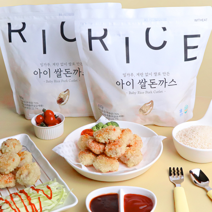 위드잇 냉동 아이 쌀 돈까스 500g 유아식 반찬 간식 한돈 등심 저염 무방부제 무첨가 - 상세 이미지 3
