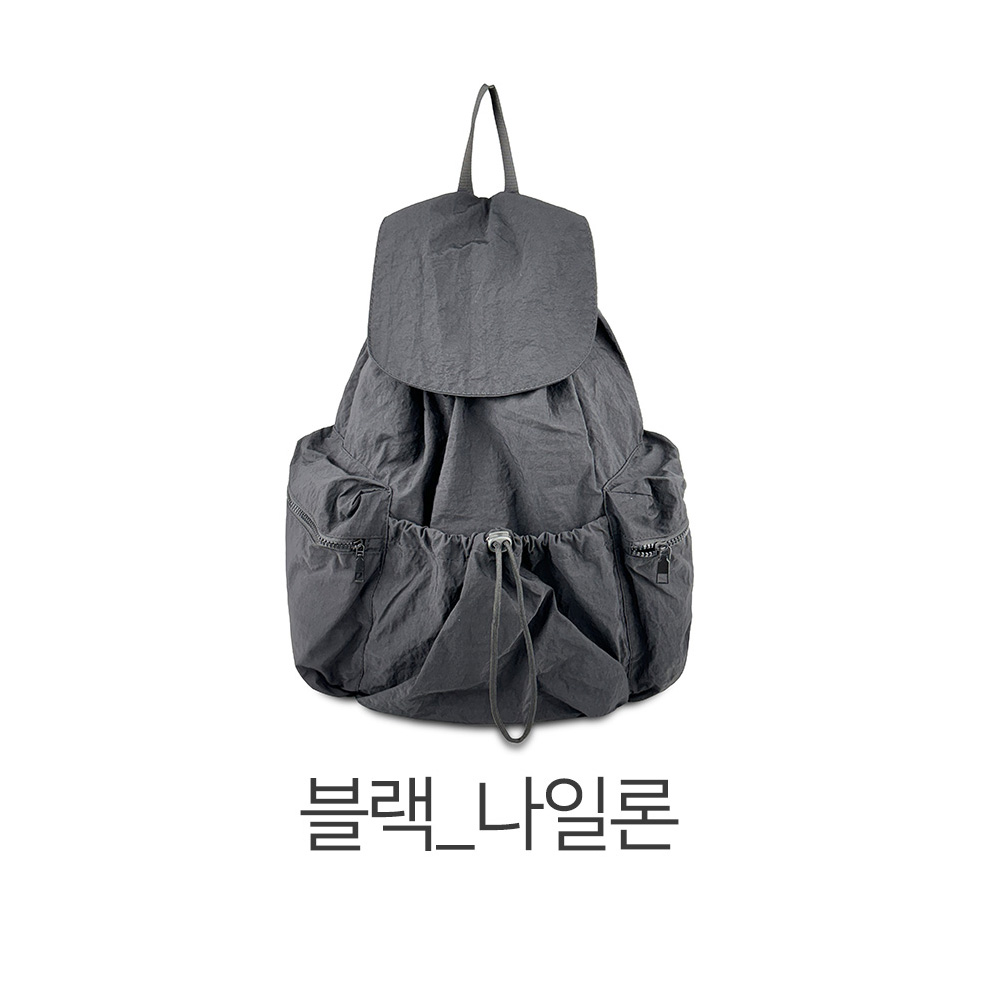 가벼운 나일론 백팩 대학생 여대생 스트링 포켓 백팩 엄마배낭 나들이 외출 등에메는가방 - 상세 이미지 2