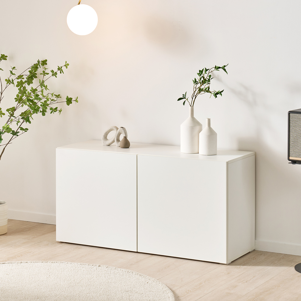 조아 거실장 (일반형 1200) 화이트 높은 티비다이 tv장 장식장