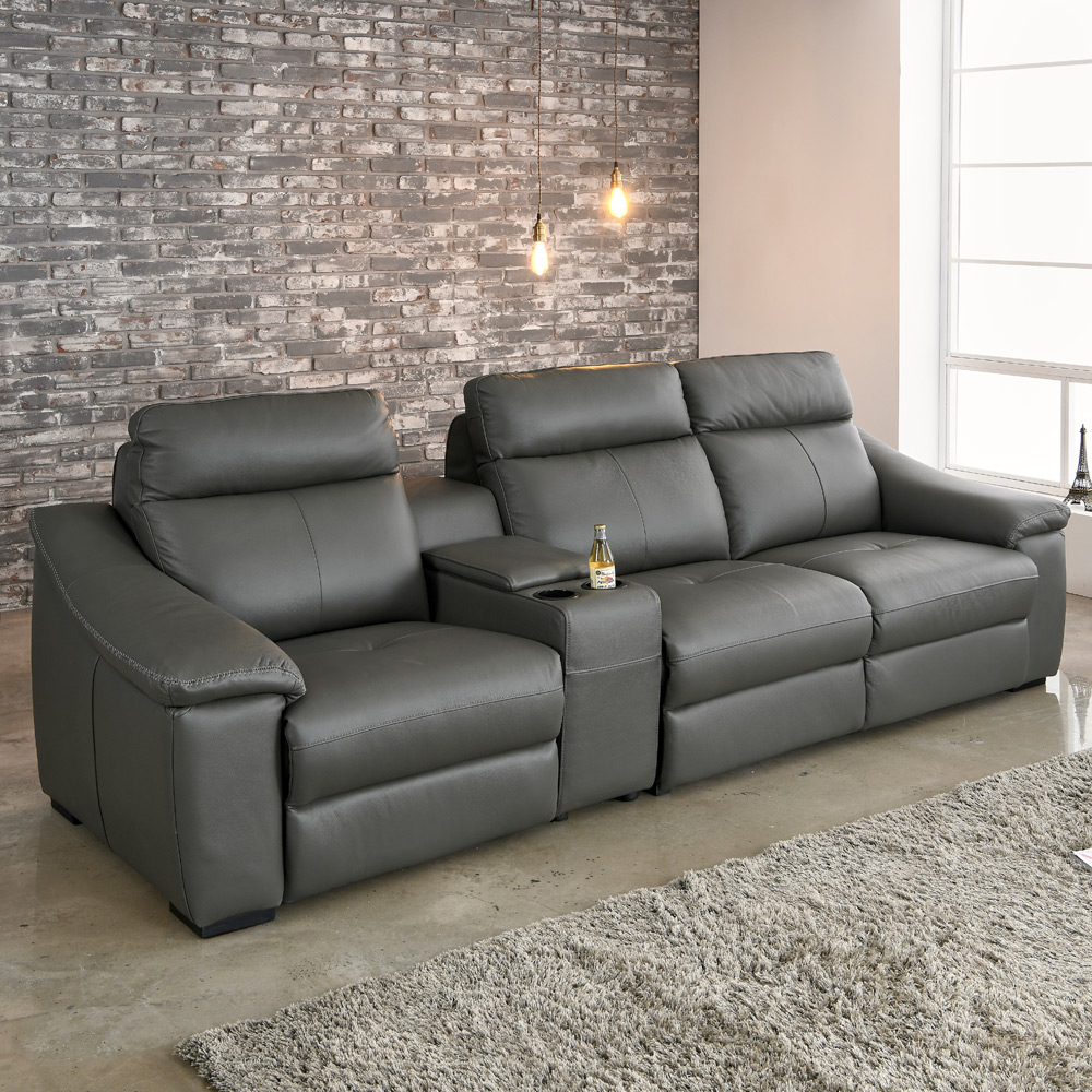 K120 이태리 천연가죽 각도조절 4인 소파