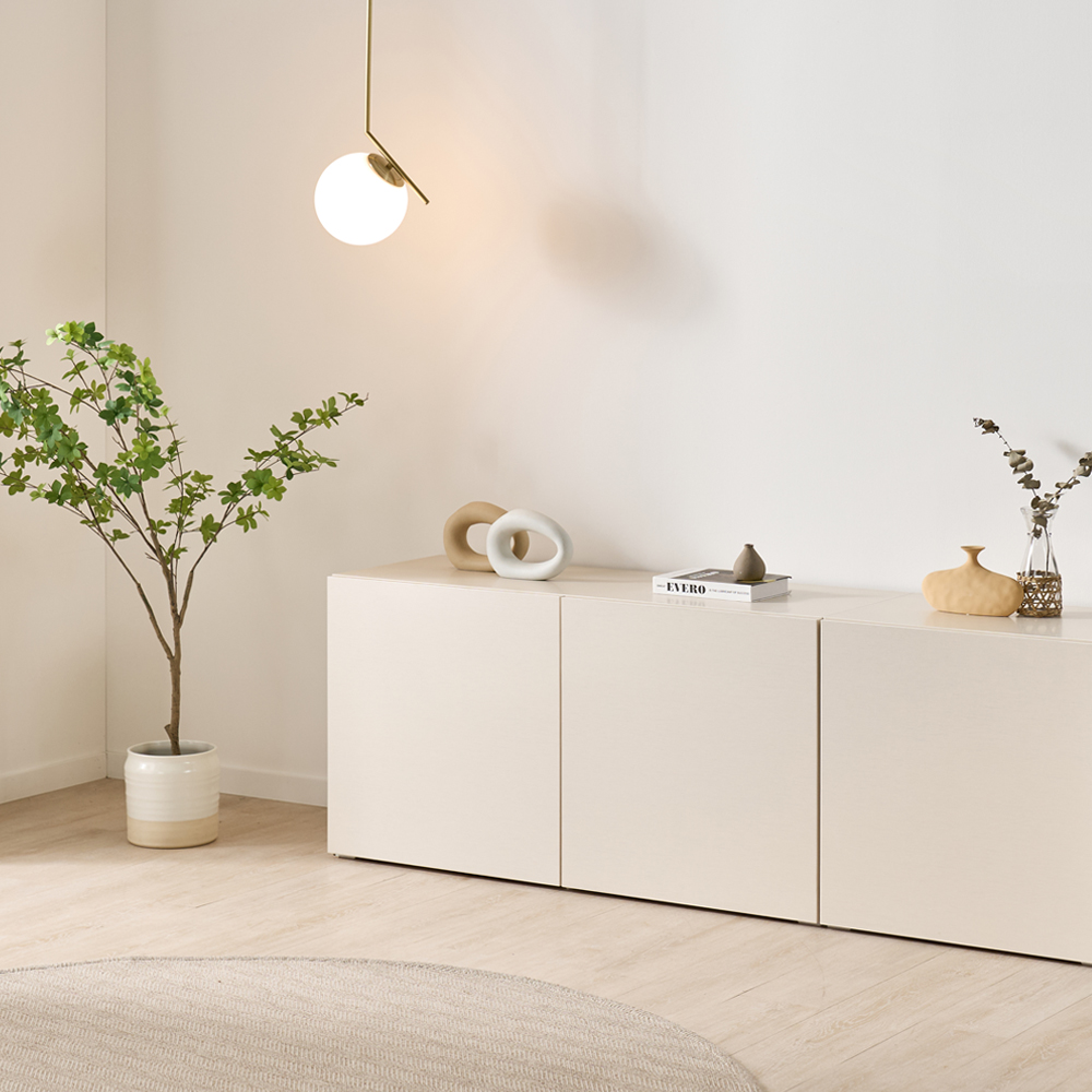 조아 거실장 (일반형 1200) 화이트 높은 티비다이 tv장 장식장