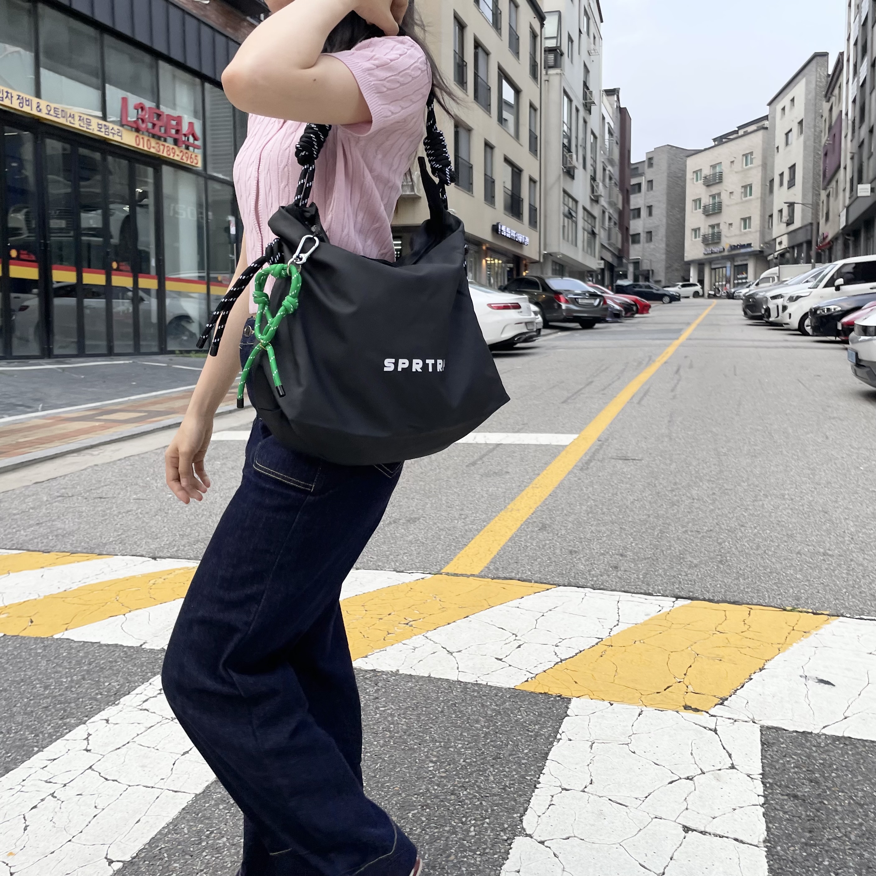 mddas 로프백 여행용 크로스백 보부상 데일리 가벼운 유럽여행가방 나일론 빅 사각 해외 이미지 6