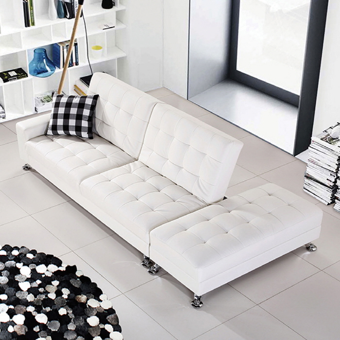 H184K PU가죽 3인 소파베드