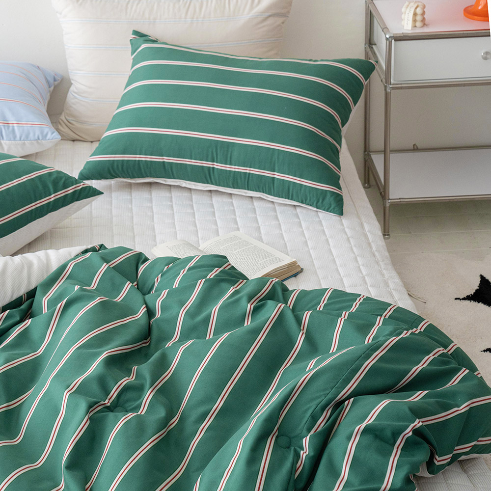 사라하우스 봉봉 스트라이프 향균 옥수수솜 양면 사계절 차렵이불 SS