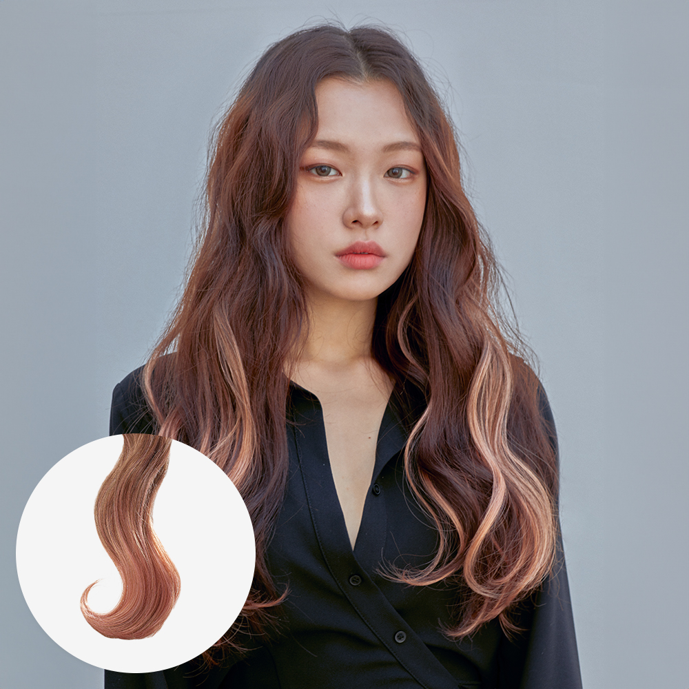 [붙임머리] 살롱컬러피스 글램웨이브 #선셋 투톤샤기 (미스티사) - 상품 이미지
