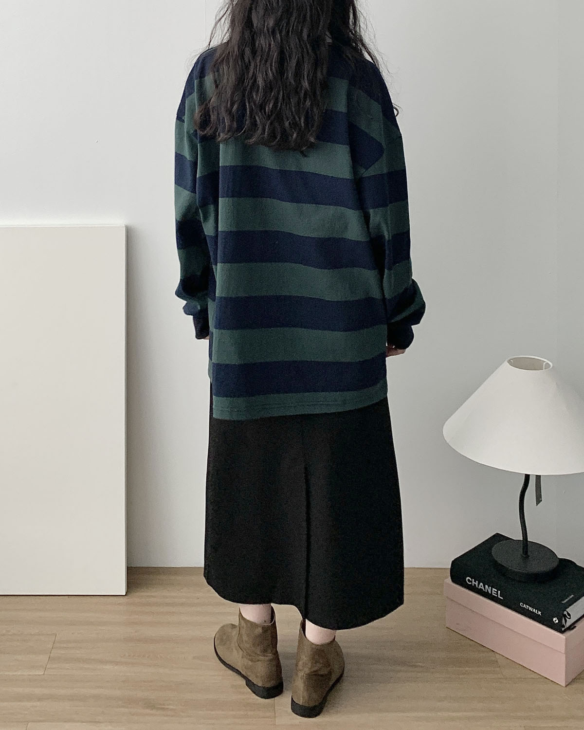 [일부당일] 엘프 부츠 통넓은 발목 하프 앵클 웨스턴 스웨이드 슈즈 웨어링무드 (2cm/카키브라운) - 상세 이미지 4