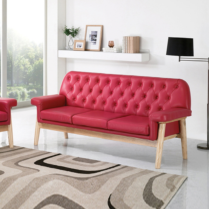 H214K 물푸레원목 3인 소파