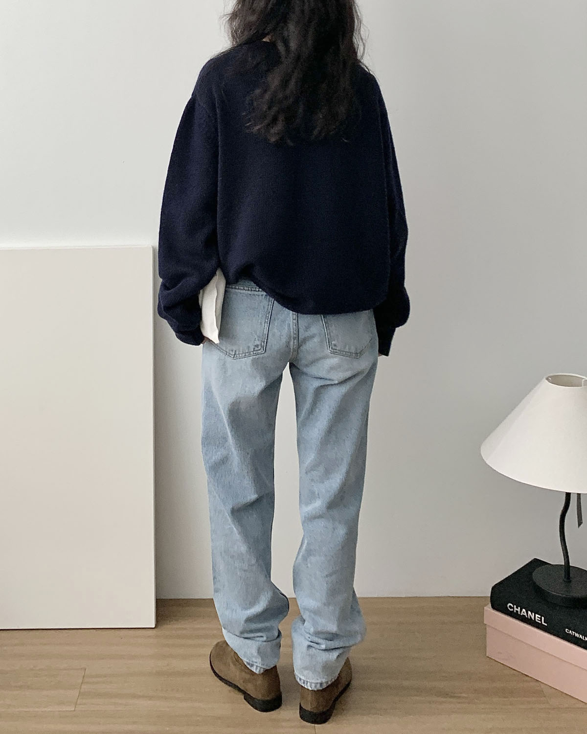 [L당일] 아웃핏 오버청 데님 팬츠 하이웨스트 여성 일자 롱 와이드 진 사계절 연청 중청 청바지 - 상세 이미지 3