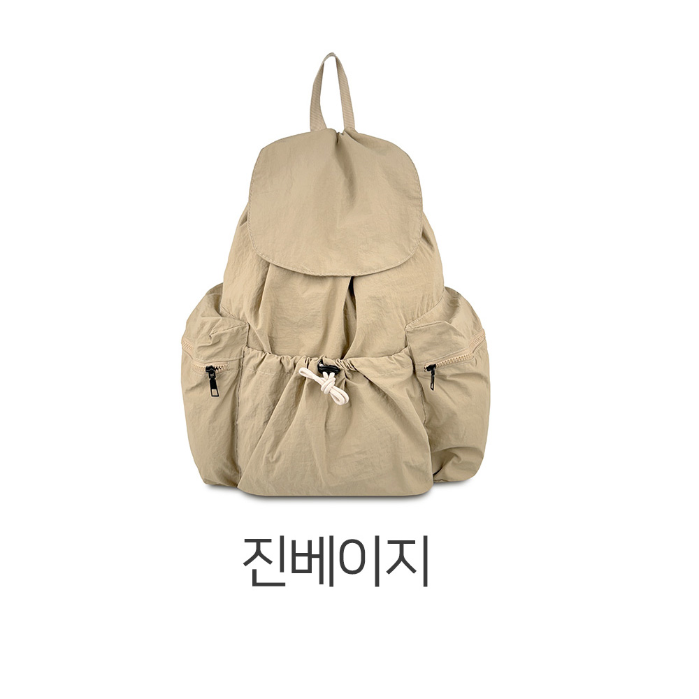 가벼운 나일론 백팩 대학생 여대생 스트링 포켓 백팩 엄마배낭 나들이 외출 등에메는가방 이미지 6