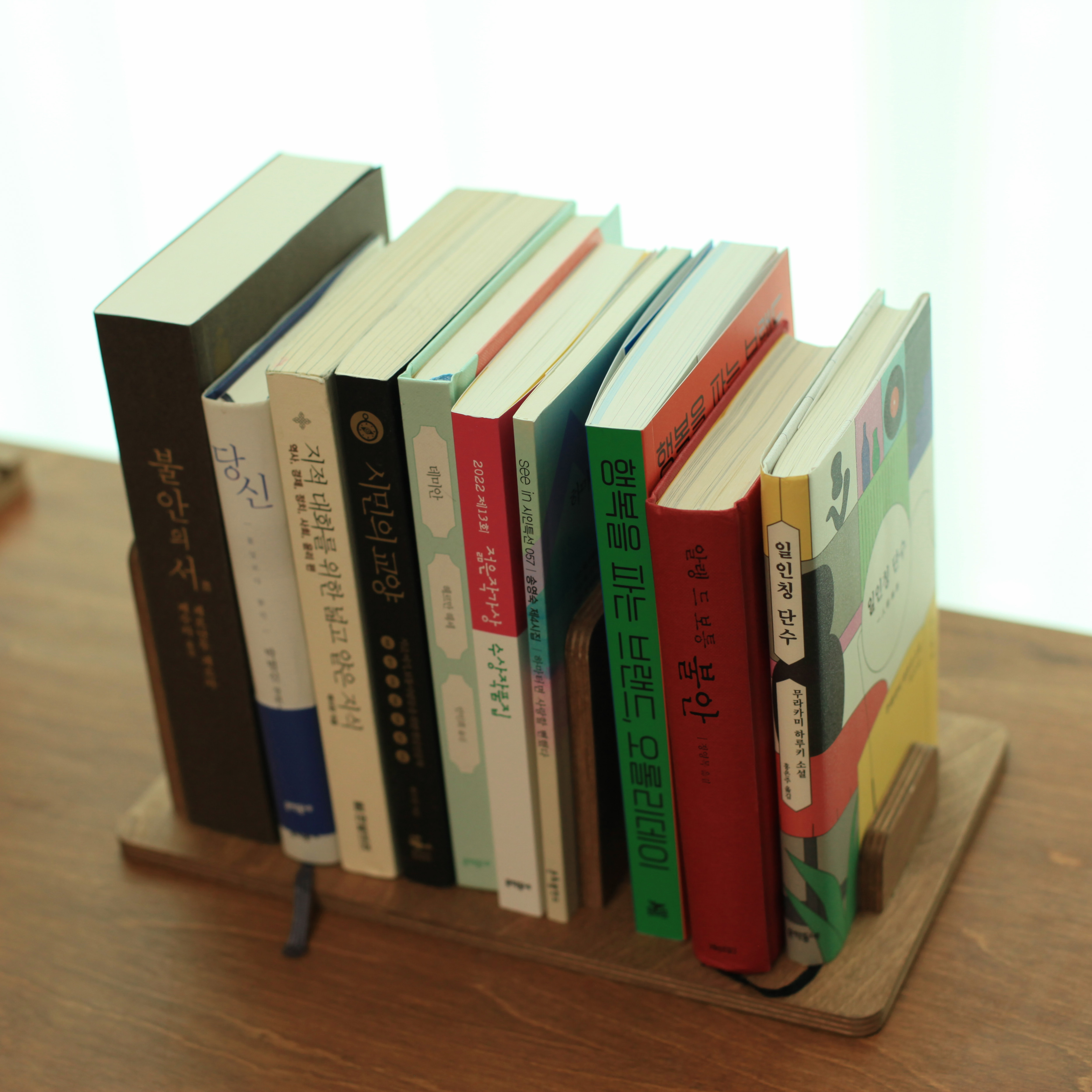 우드 원목 간이 미니 책상 책꽂이 선반 정리함