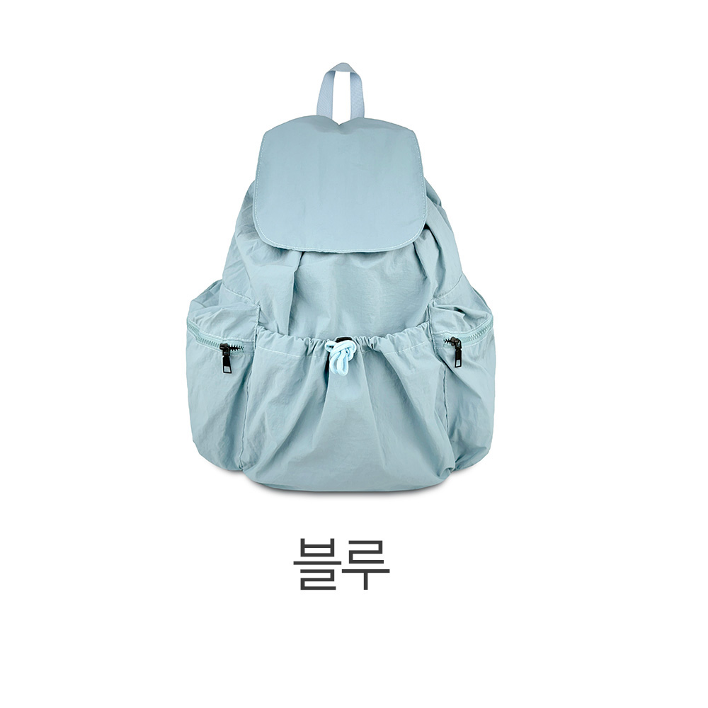 가벼운 나일론 백팩 대학생 여대생 스트링 포켓 백팩 엄마배낭 나들이 외출 등에메는가방 이미지 8
