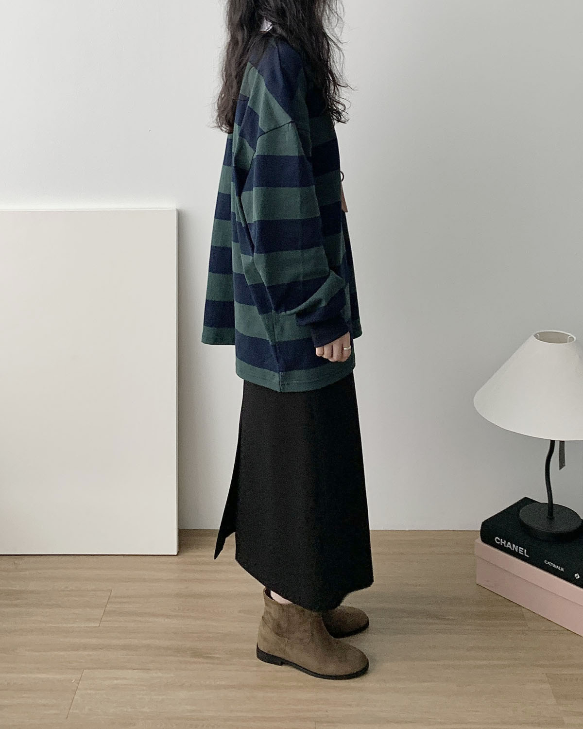 [일부당일] 엘프 부츠 통넓은 발목 하프 앵클 웨스턴 스웨이드 슈즈 웨어링무드 (2cm/카키브라운) - 상세 이미지 5