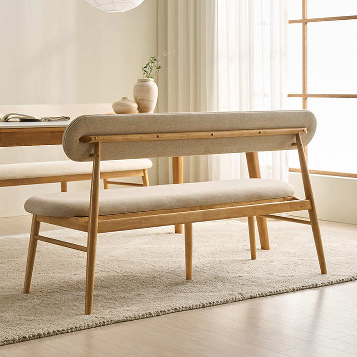 [삼익가구]나폴리 3인용 원목 등받이 벤치