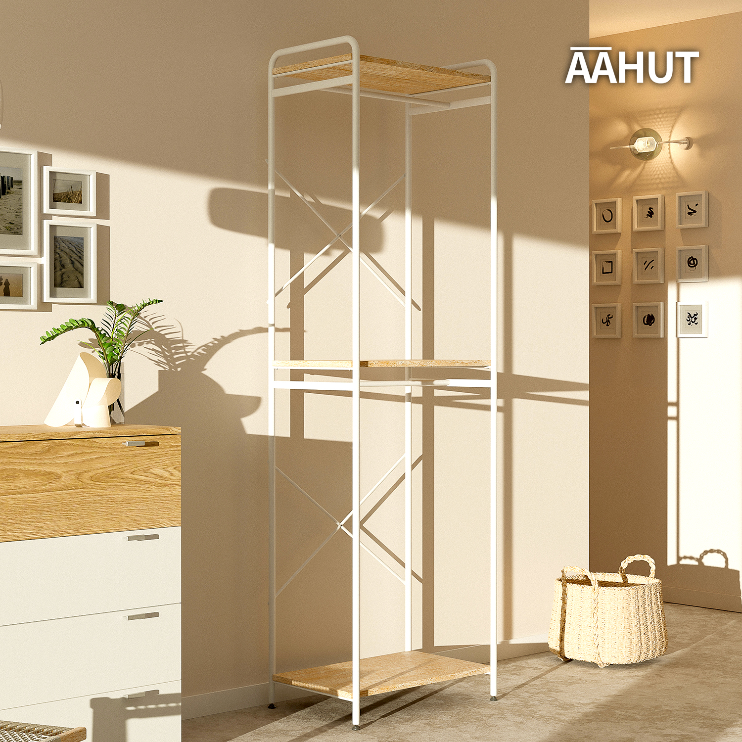 선반형 옷장 1200 키큰장 간이 옷장 원룸 조립 옷장 오픈형 - 상세 이미지 2