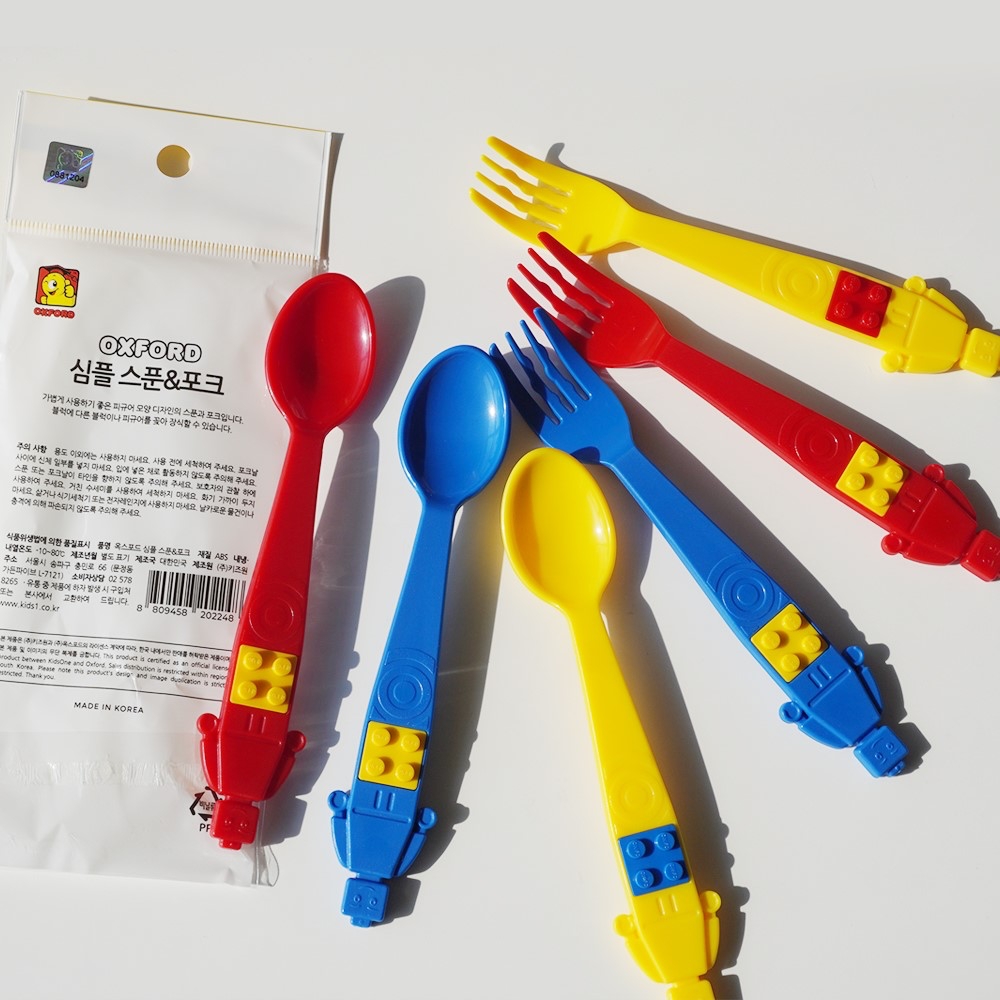 옥스포드 레고 포크 숟가락 수저 스푼 6p세트 귀여운 캐릭터 어린이집 유치원 답례품 선물 - 상품 이미지