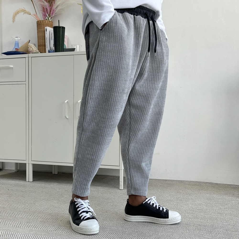 벌룬팬츠 통큰바지 기모 합포 배기핏 남자니트바지 제품 이미지